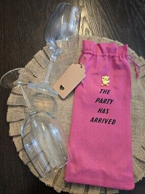 💖 🍷Handmade Pink Wine Gift Bag - Perfect Bachelorette / Girls Night Gift!